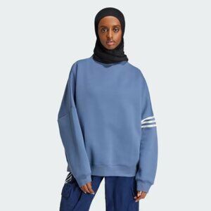 adidas Originals Neuclassics Oversized Mock Neck Sweatshirt XS Preloved Ink`